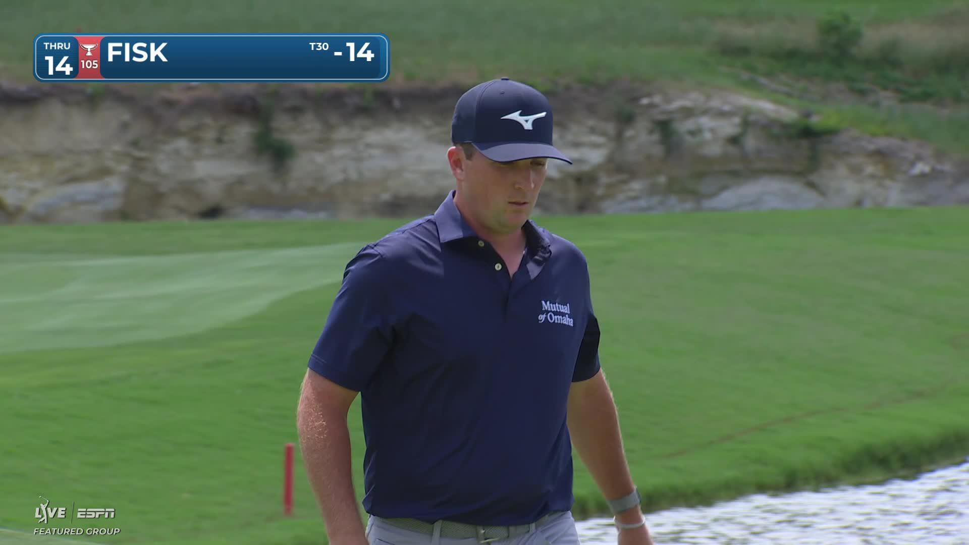 Steven Fisk hits drive to 30 feet, sets up birdie on No. 14 at THE CJ CUP