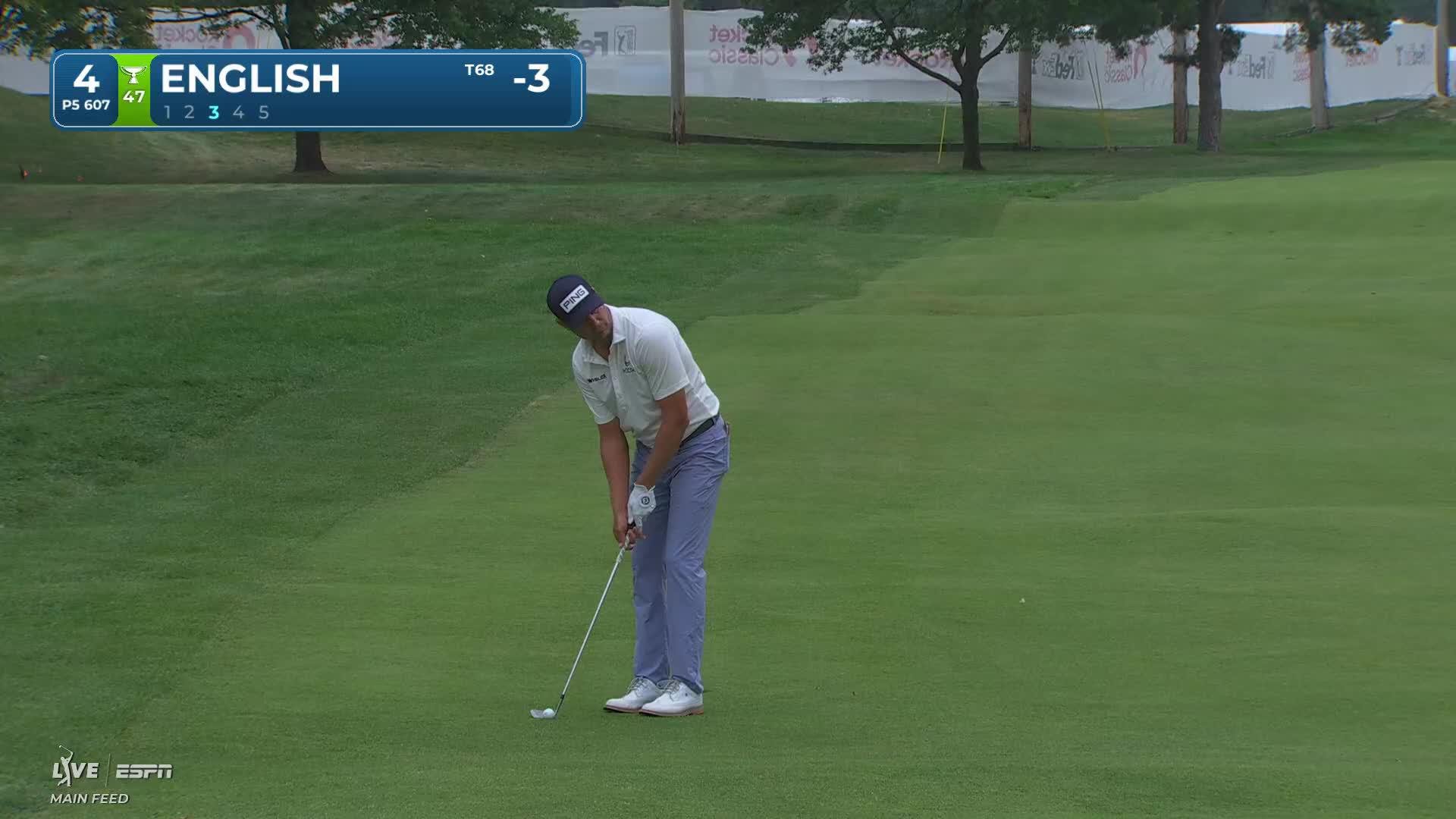 Harris English sinks 11-foot birdie putt on No. 4 at Rocket Classic
