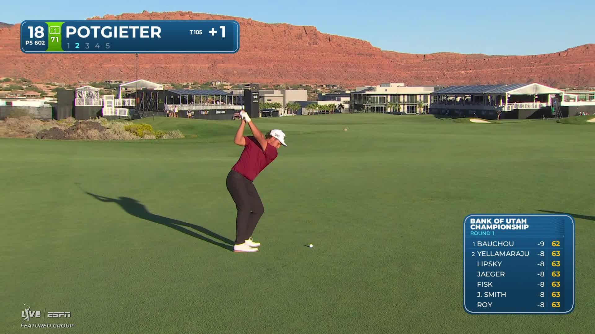 Aldrich Potgieter taps in for birdie on No. 18 at Bank of Utah