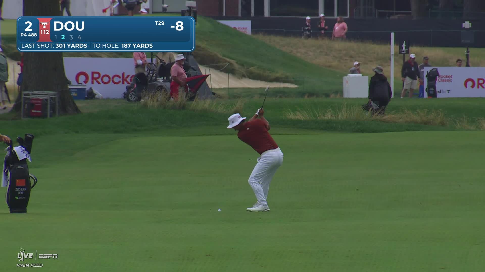 Zecheng Dou's 183-yard approach sets up birdie on No. 2 at Rocket Classic