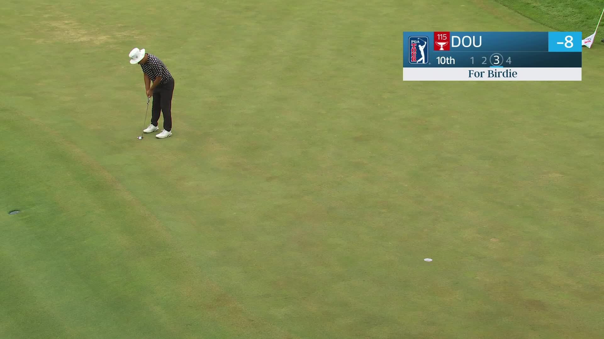Zecheng Dou sinks 22-foot birdie putt on No. 10 at 3M Open
