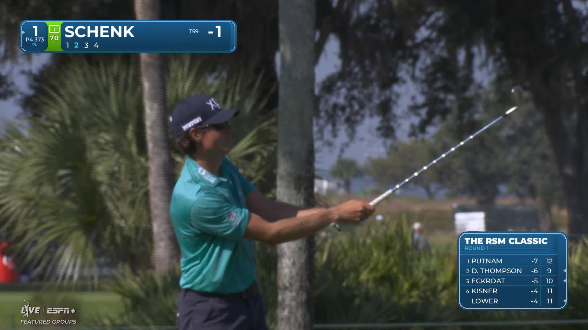 Adam Schenk makes birdie on No. 1 at The RSM Classic