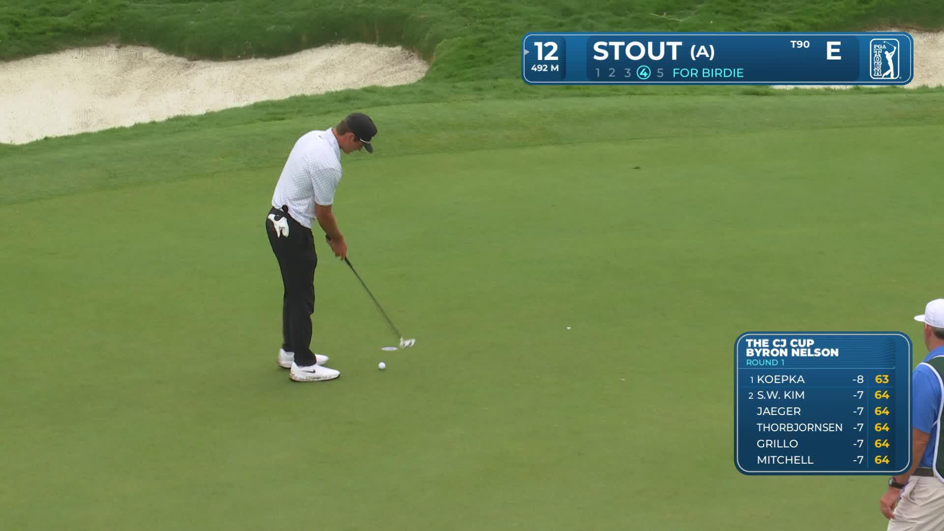 Preston Stout makes birdie on No. 12 at THE CJ CUP