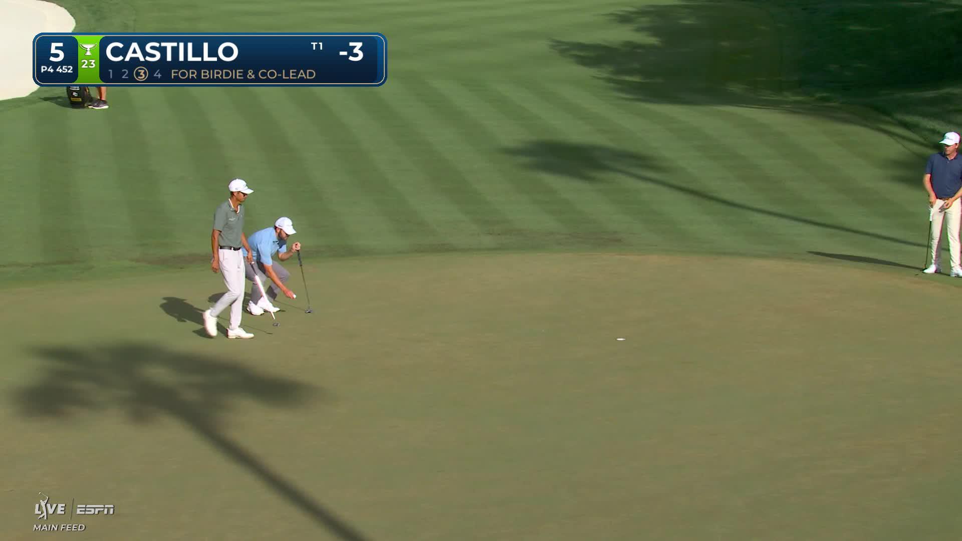 Ricky Castillo sinks a 24-foot birdie putt on No. 5 at THE PLAYERS