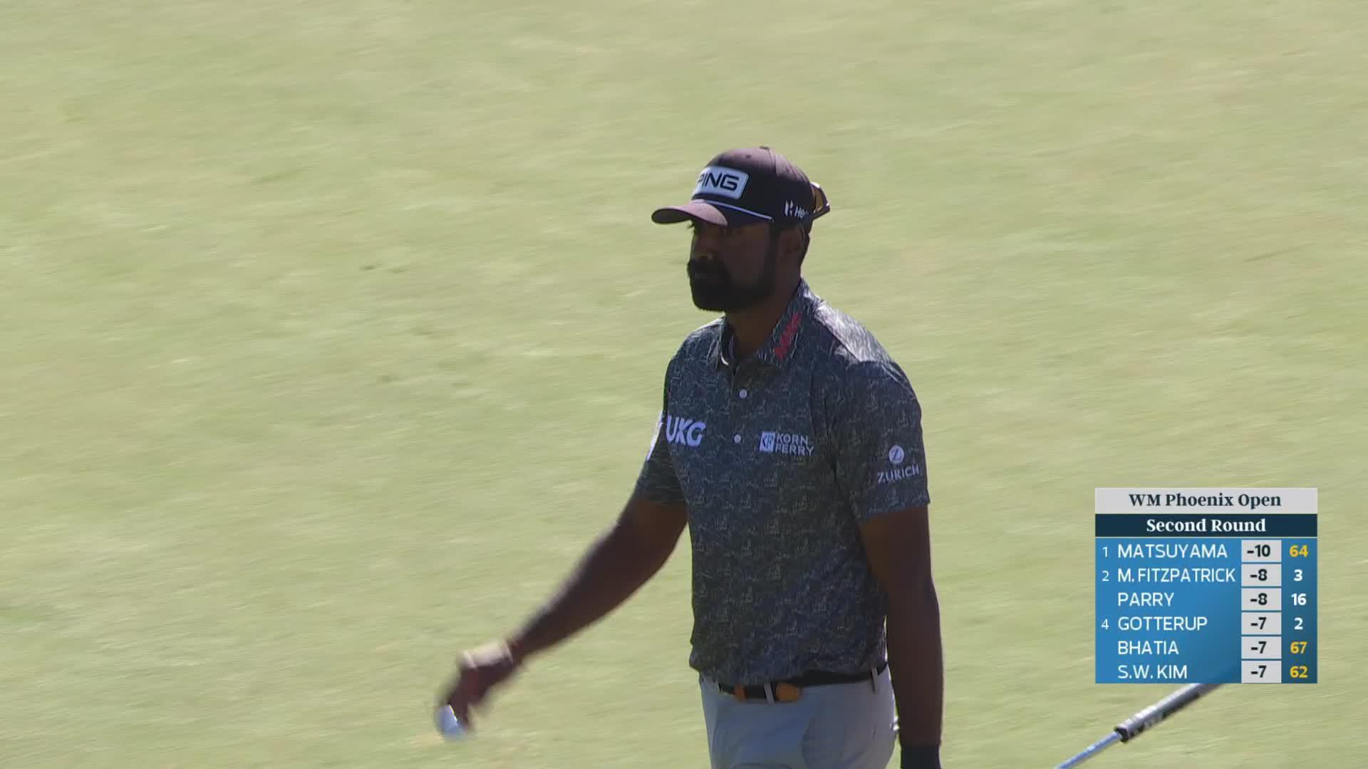 Sahith Theegala sinks 15-foot birdie putt on No. 4 at WM Phoenix Open