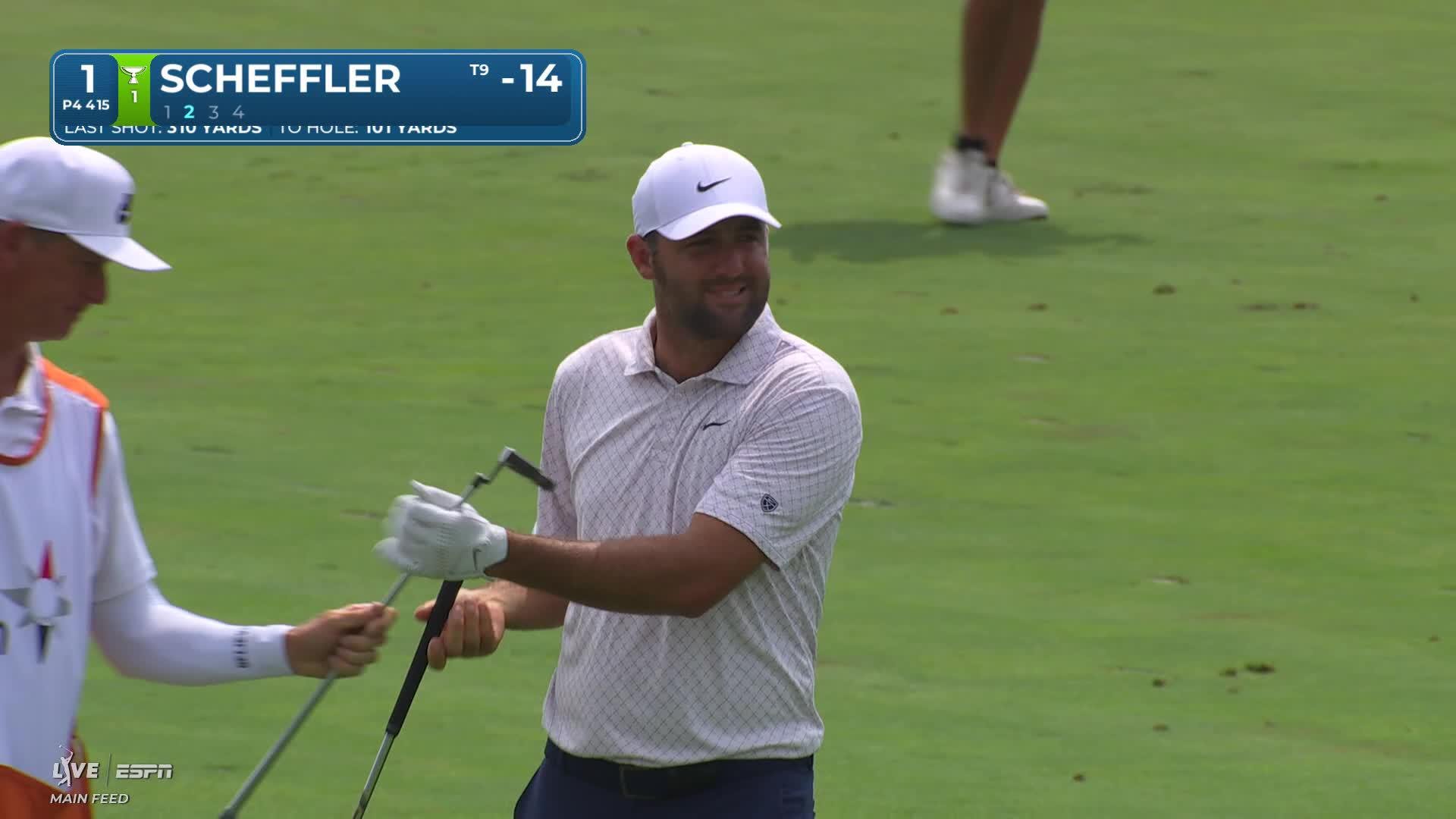 Scottie Scheffler's 105-yard approach sets up birdie on No. 1 at 3M Open