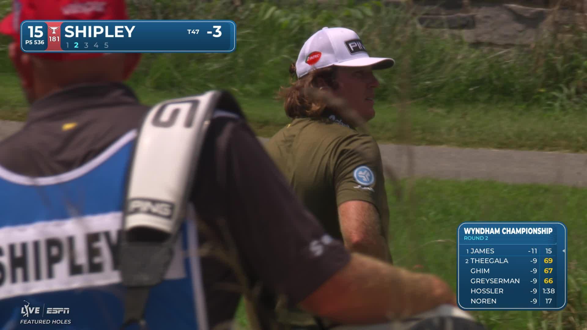 Neal Shipley reaches par-5 No. 15 in two, makes birdie at Wyndham
