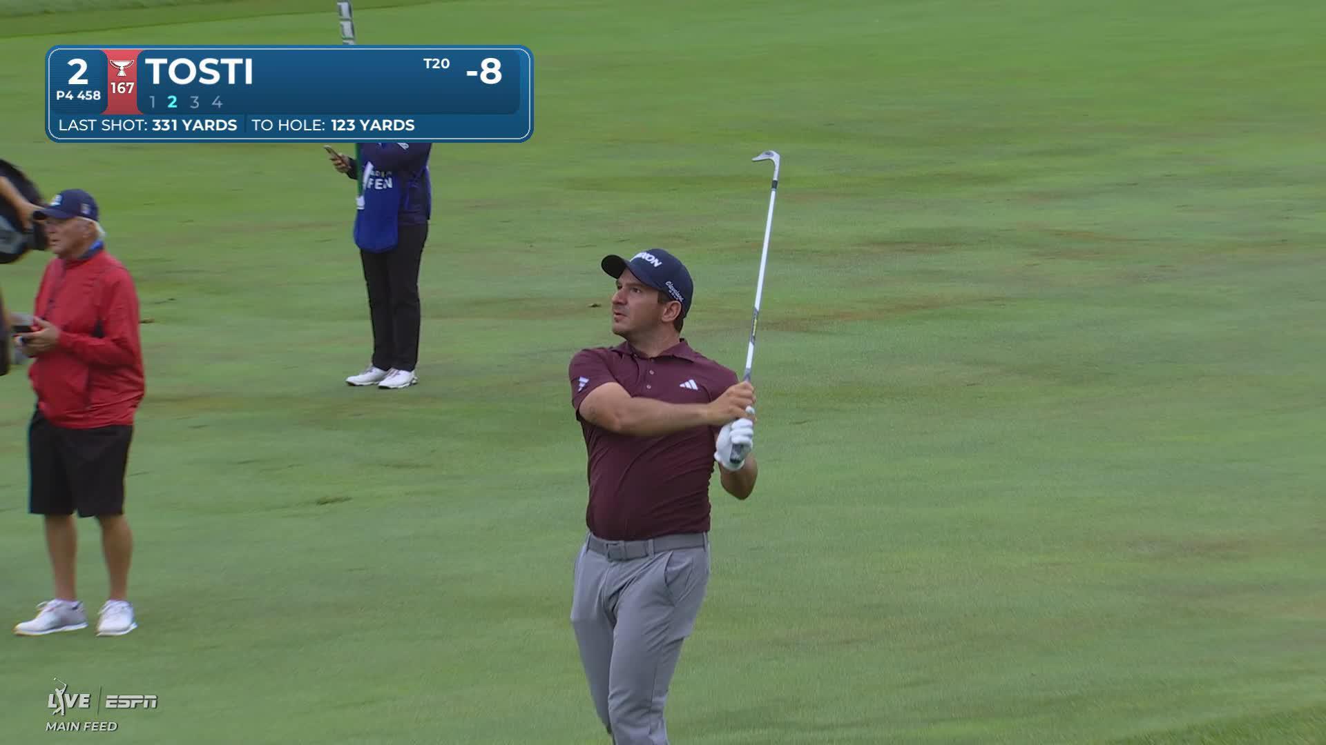Alejandro Tosti gets up-and-down from 124 yards for birdie on No. 2 at RBC Canadian
