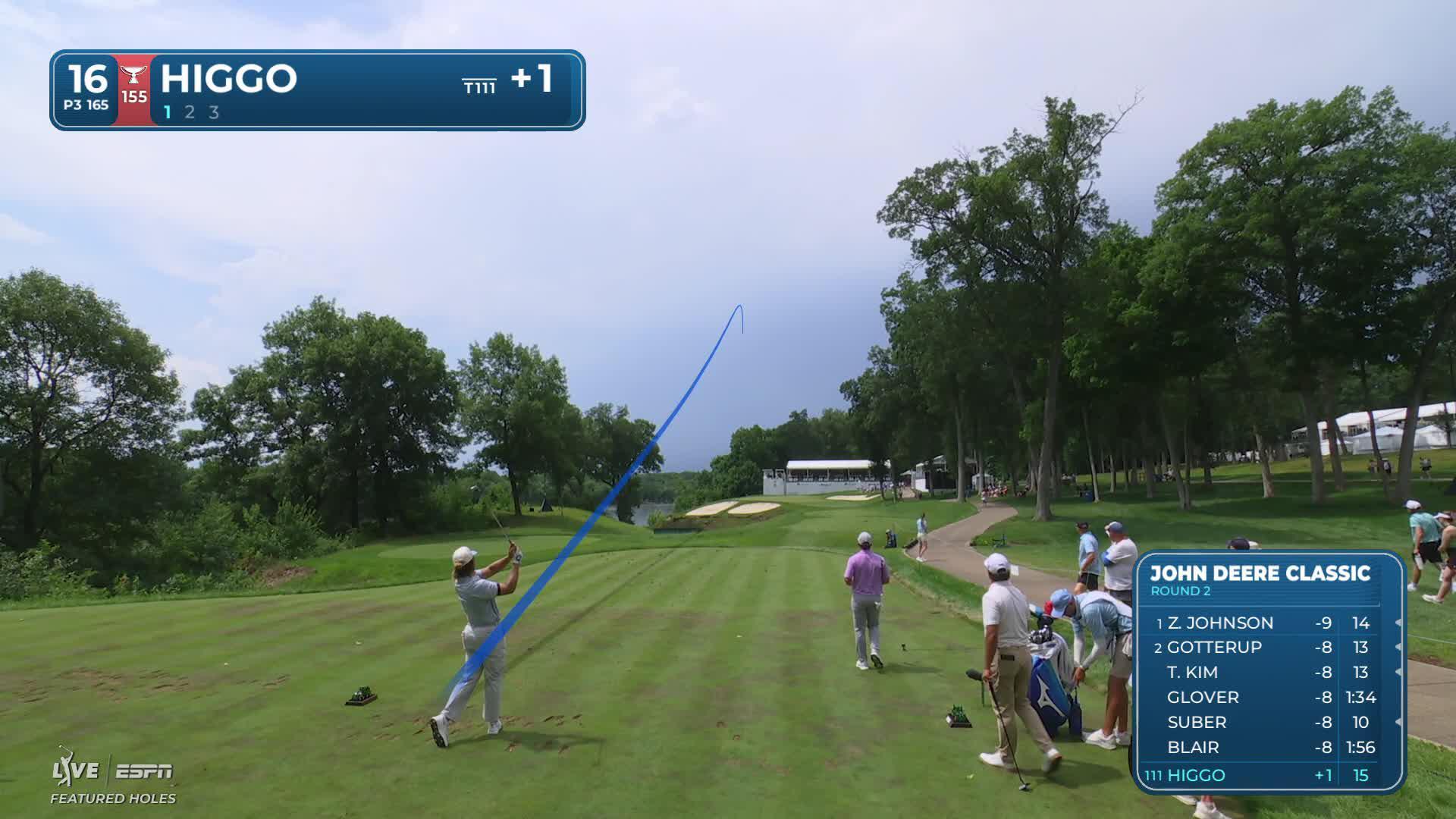 Garrick Higgo hits tee shot to 6 feet, sets up birdie on No. 16 at John Deere