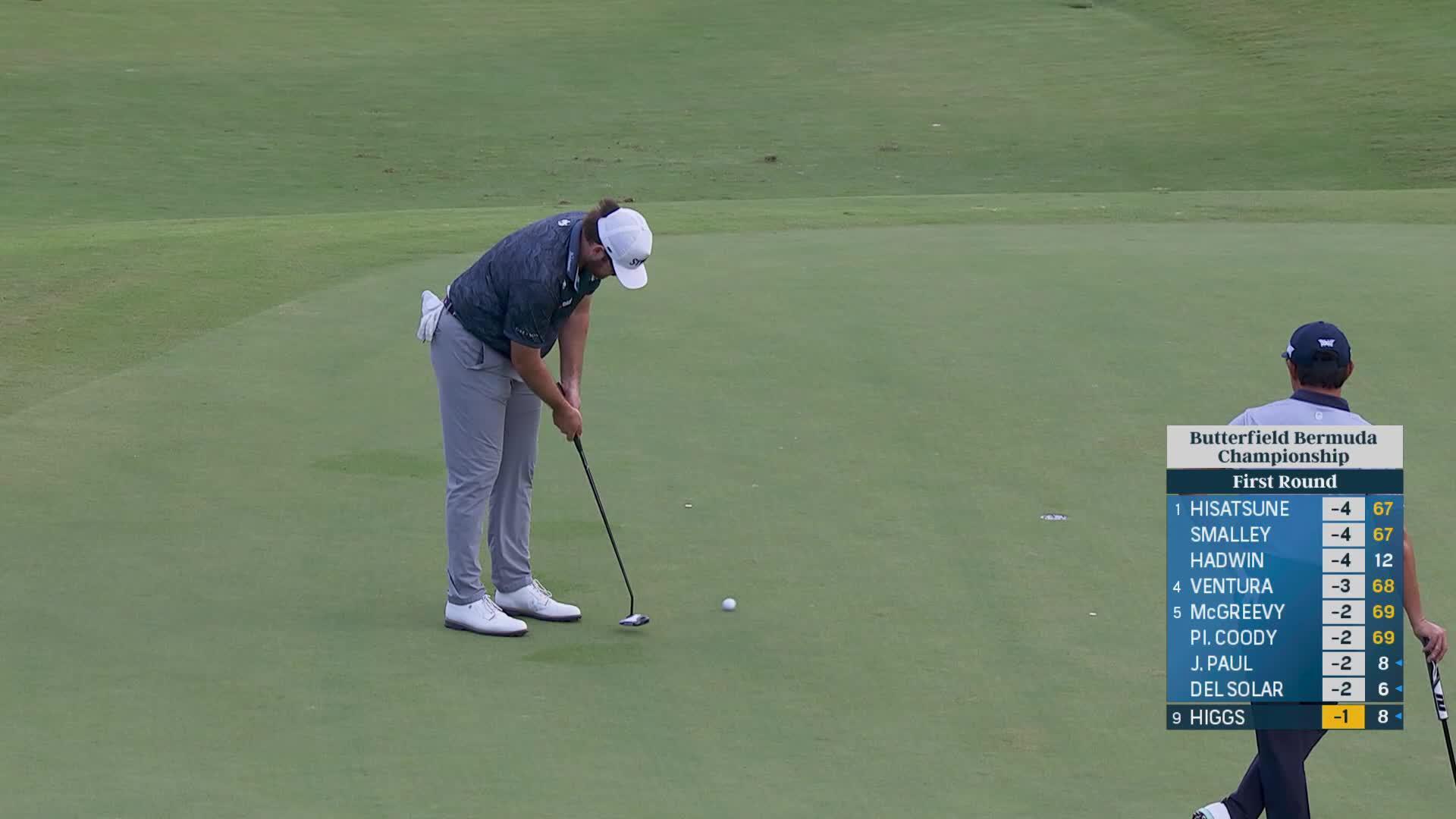 Harry Higgs makes birdie on No. 18 at Butterfield Bermuda