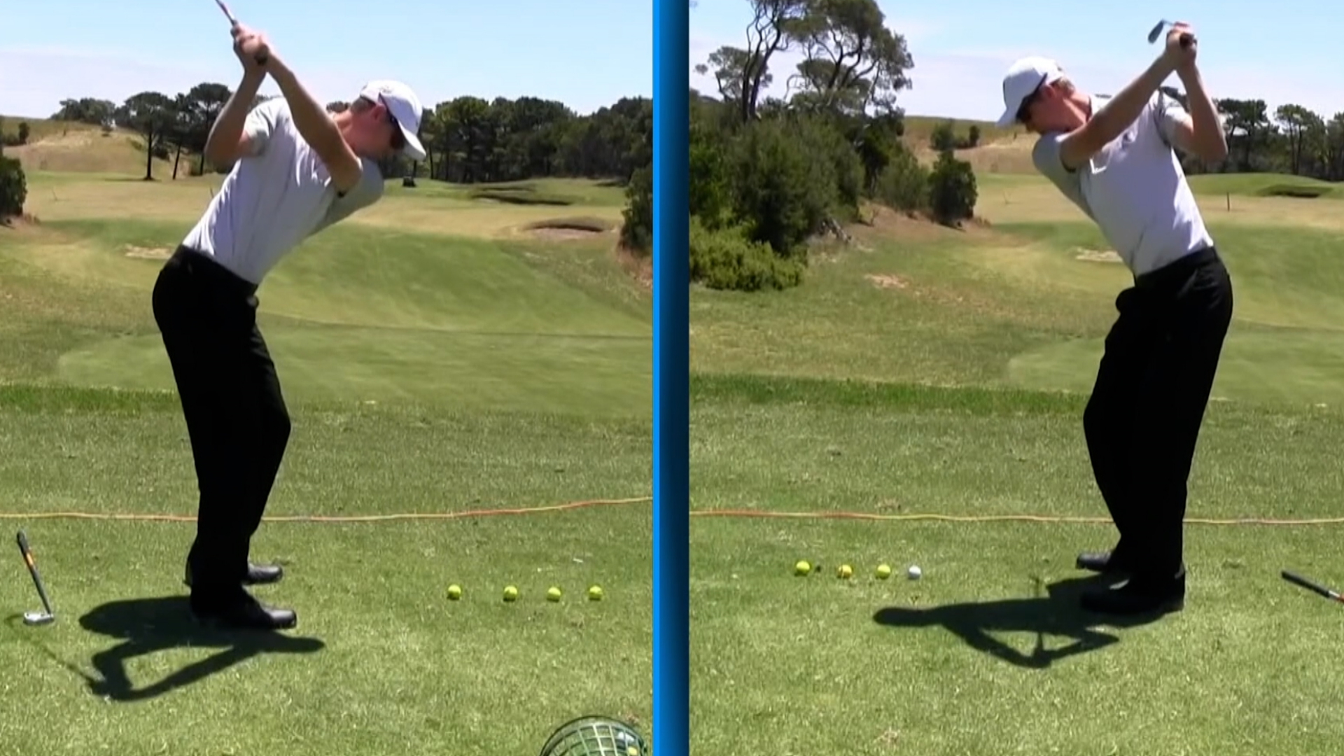 Cameron Davis Swings Righty And Lefty On The Range