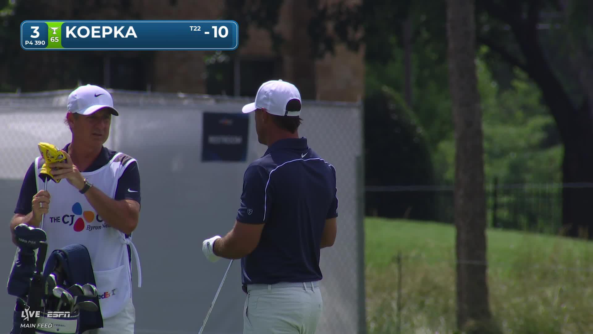 Brooks Koepka gets up-and-down from 121 yards for birdie on No. 3 at THE CJ CUP