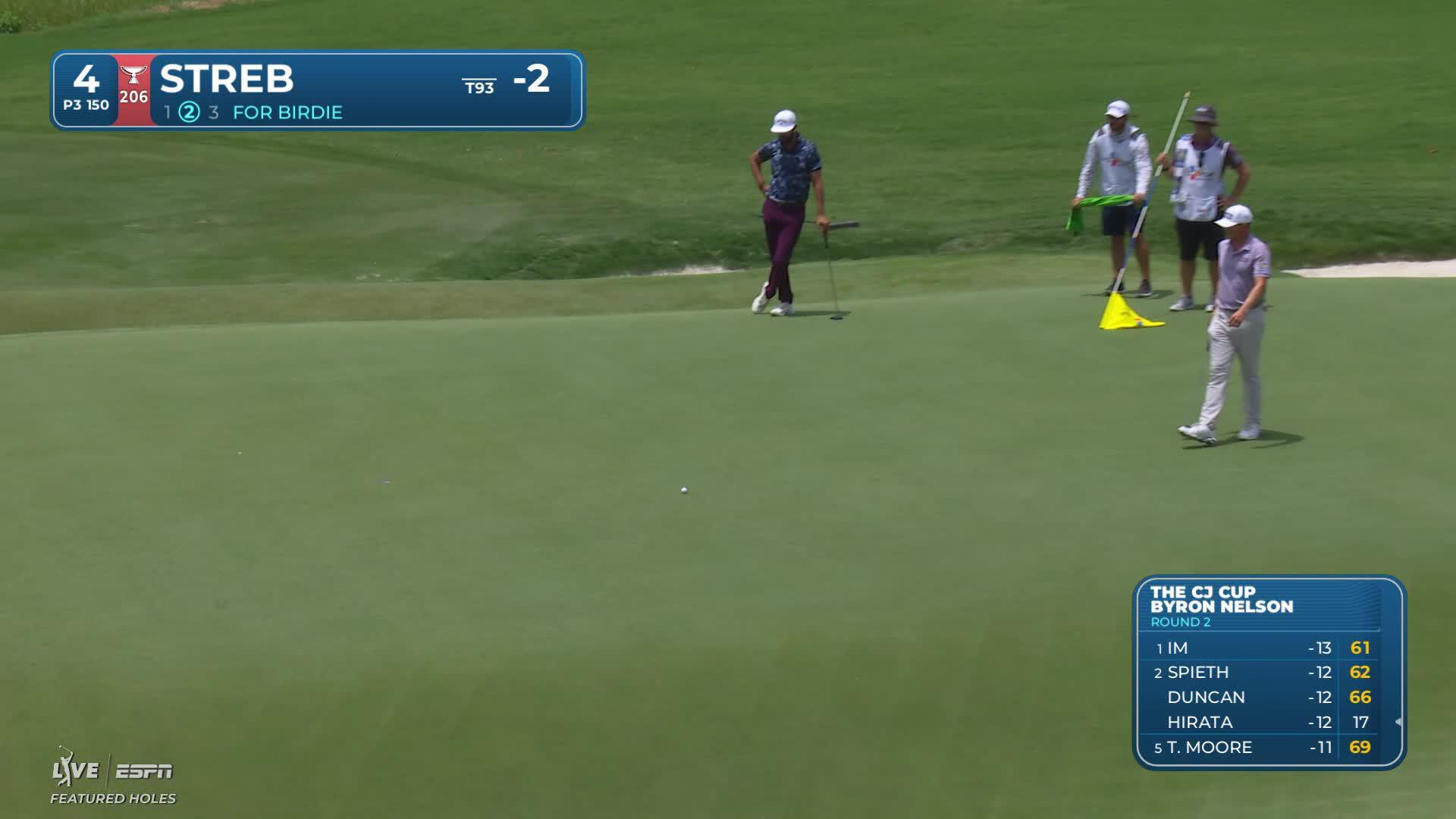 Robert Streb sinks 31-foot birdie putt on No. 4 at THE CJ CUP