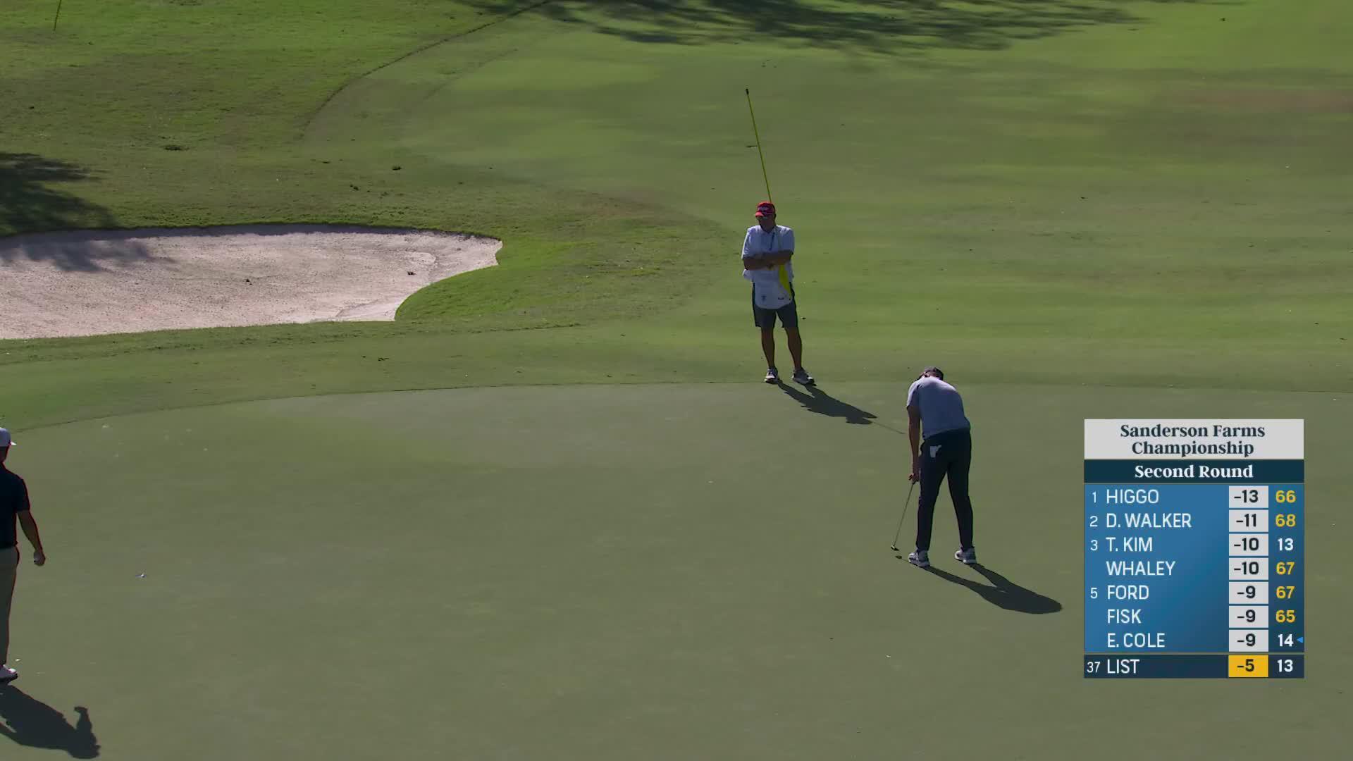 Luke List sinks 20-foot birdie putt on No. 14 at Sanderson Farms