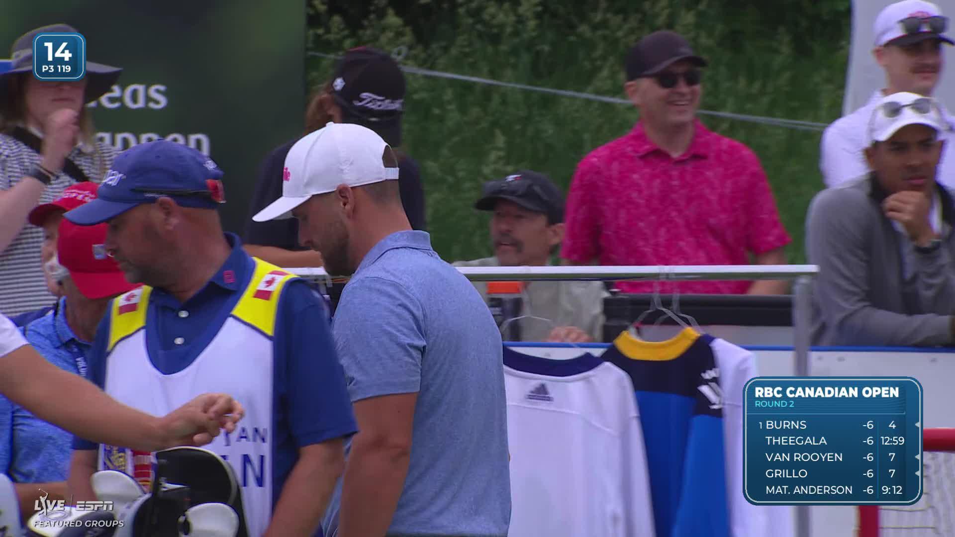 Wyndham Clark holes 19-foot shot for birdie on No. 14 at RBC Canadian