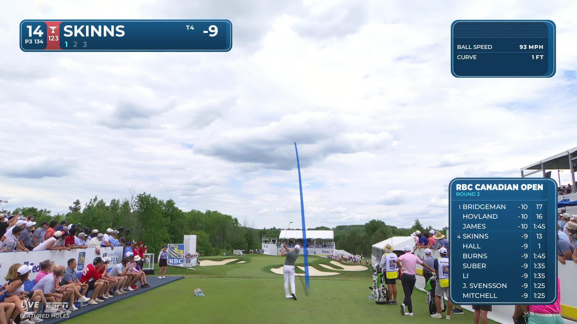 David Skinns drains 16-foot putt for birdie on No. 14 at RBC Canadian