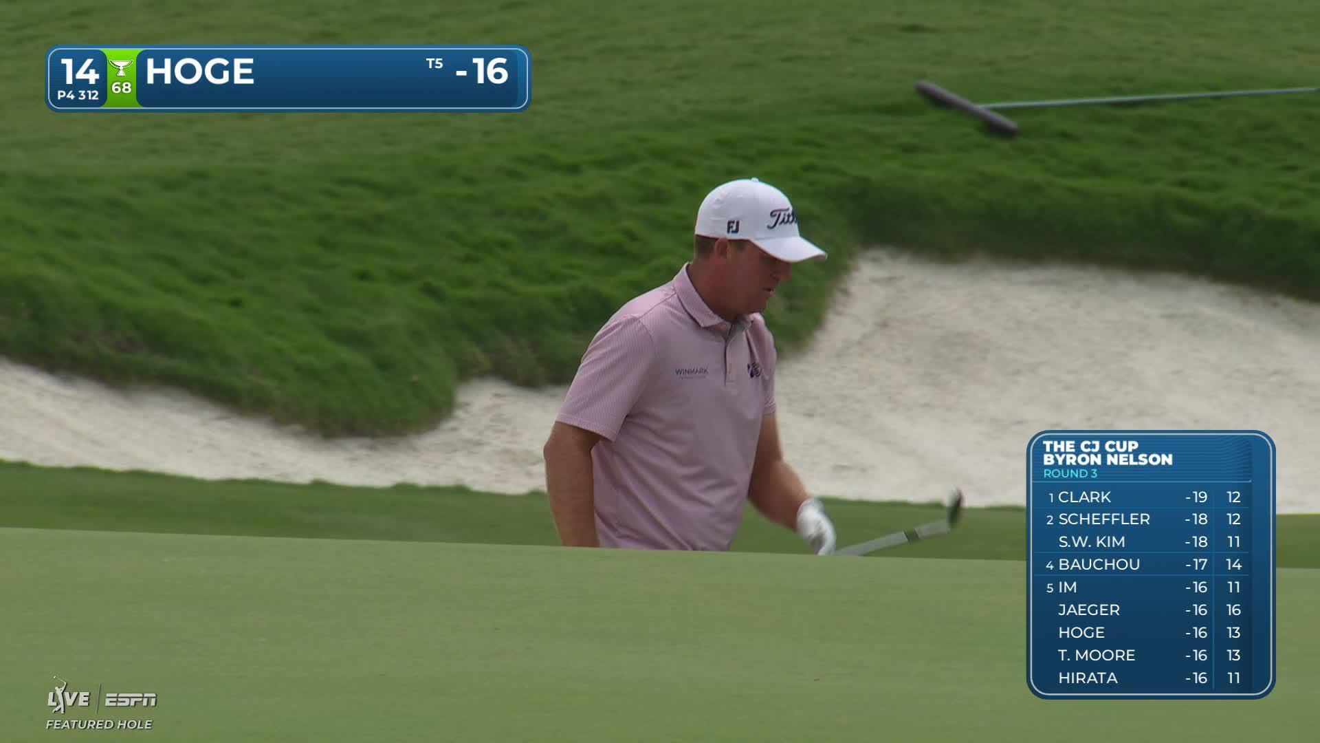 Tom Hoge gets up-and-down from 57 feet for birdie on No. 14 at THE CJ CUP