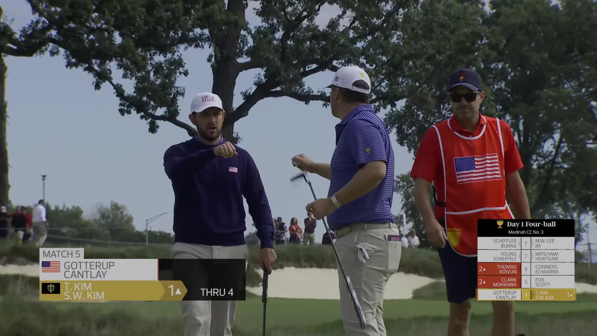 Chris Gotterup makes birdie on No. 4 at the 2026 Presidents Cup