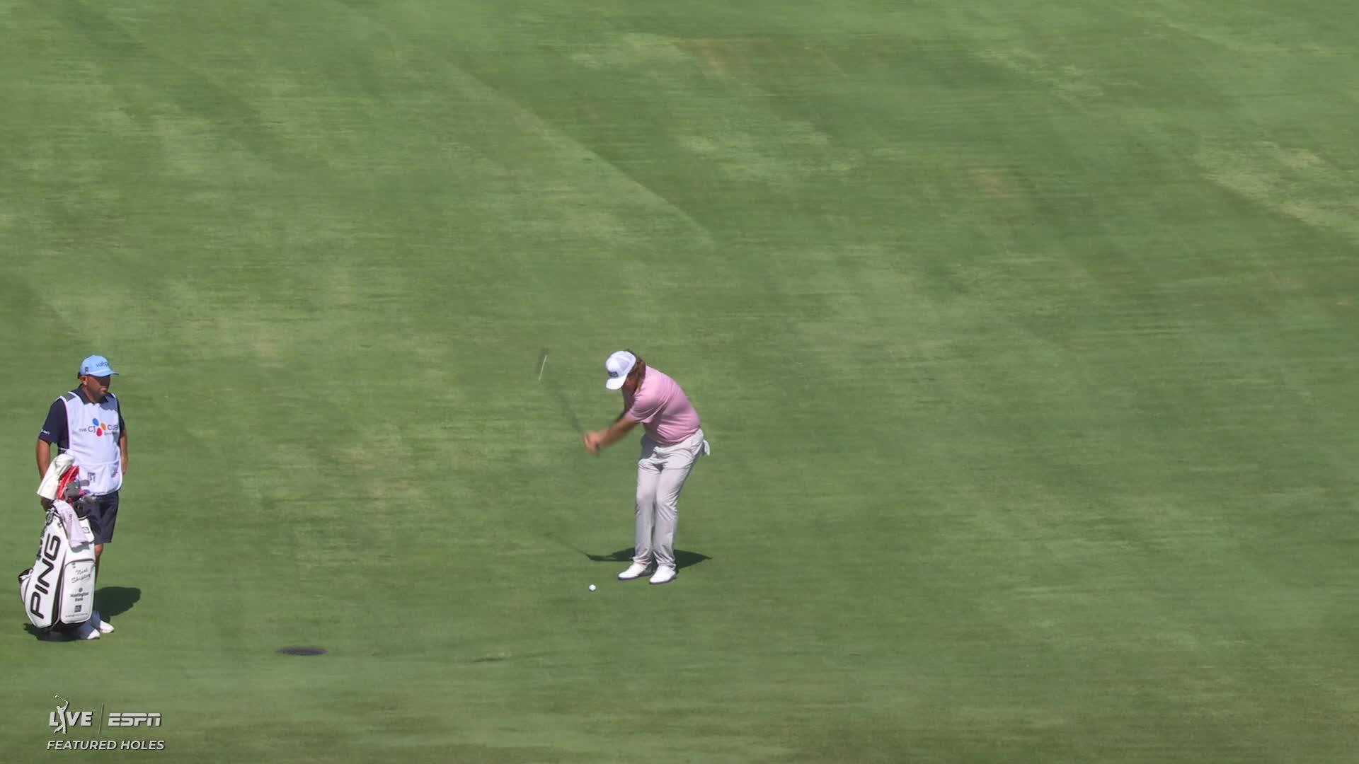 Neal Shipley drains 5-foot putt for birdie on No. 14 at THE CJ CUP