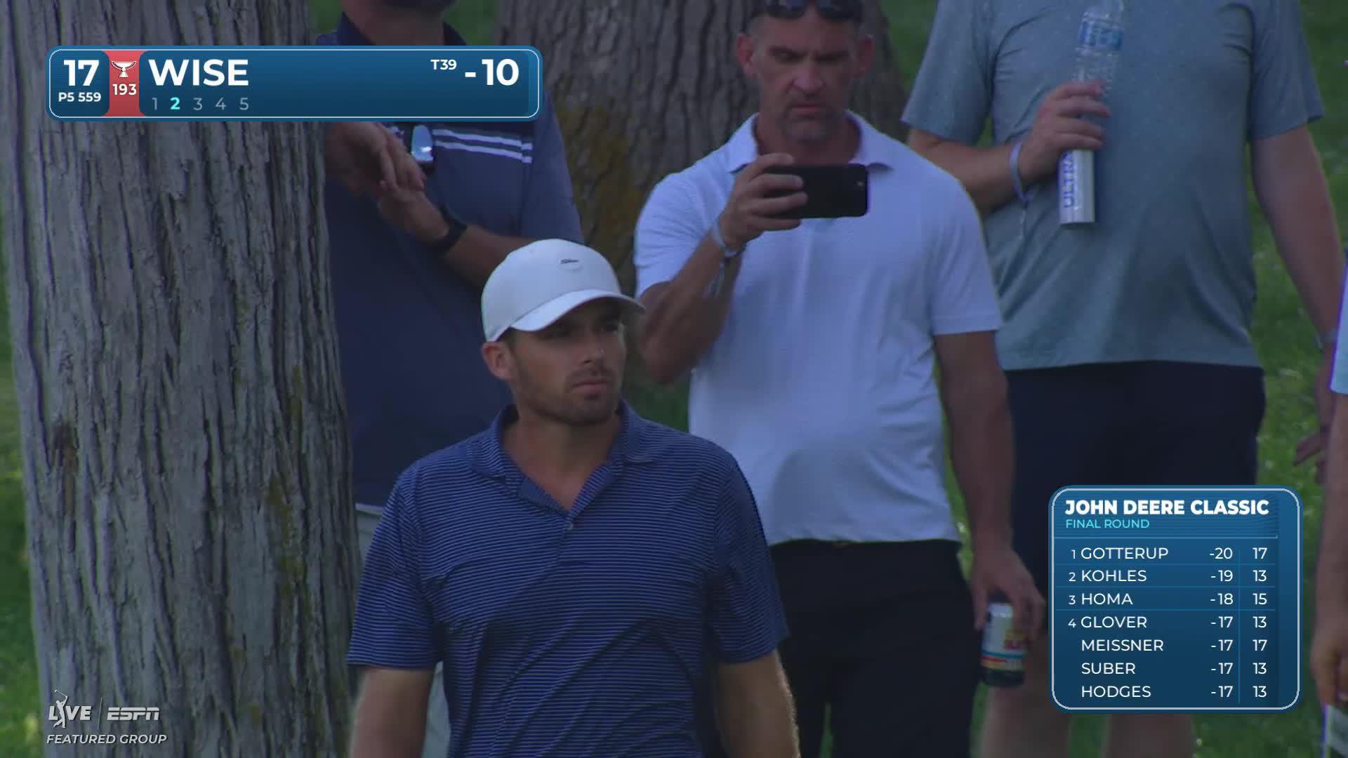 Aaron Wise's 91-yard approach sets up birdie on No. 17 at John Deere