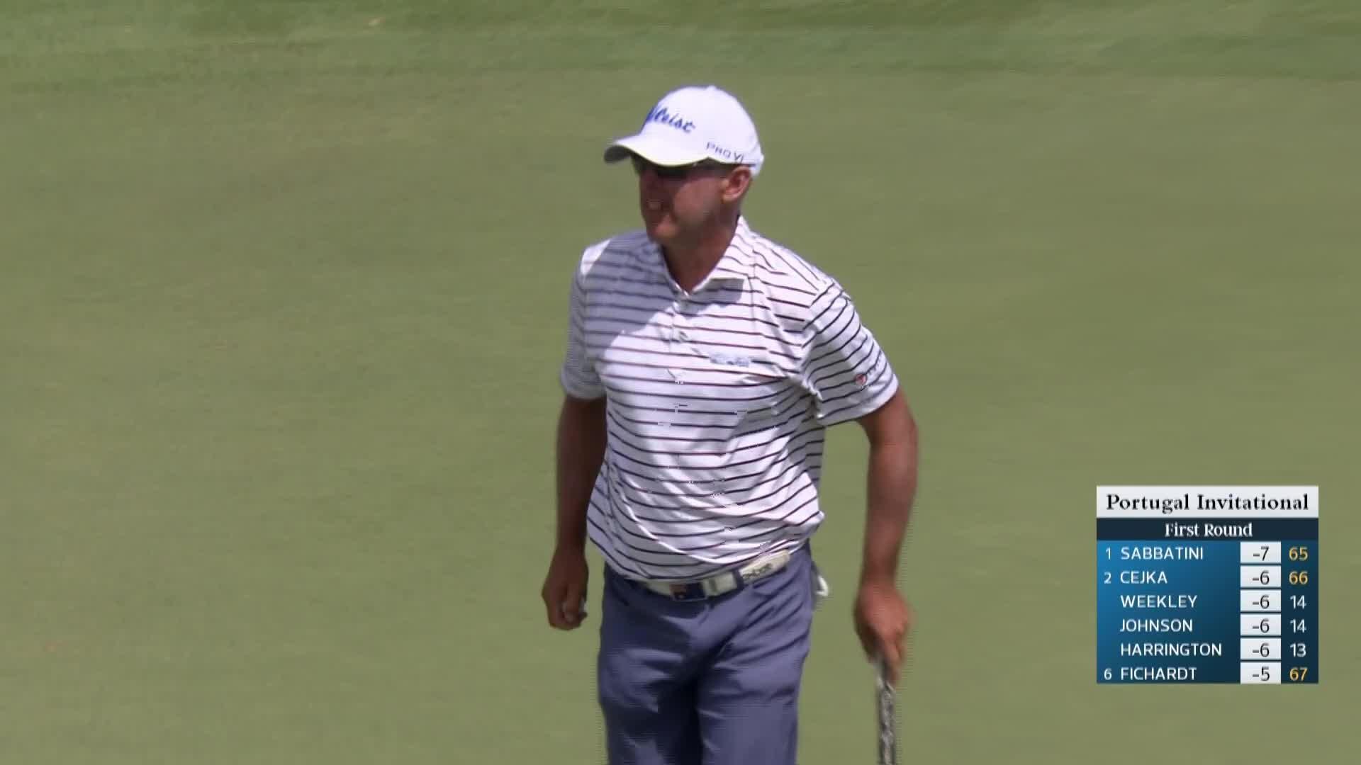 Cameron Percy makes birdie on No. 15 at Portugal Invitational