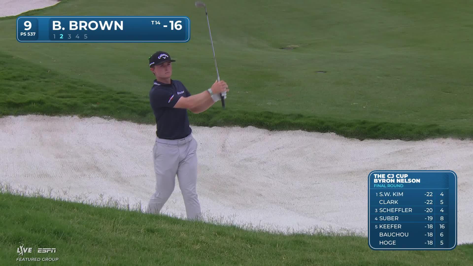 Blades Brown's 120-yard approach sets up birdie on No. 9 at THE CJ CUP