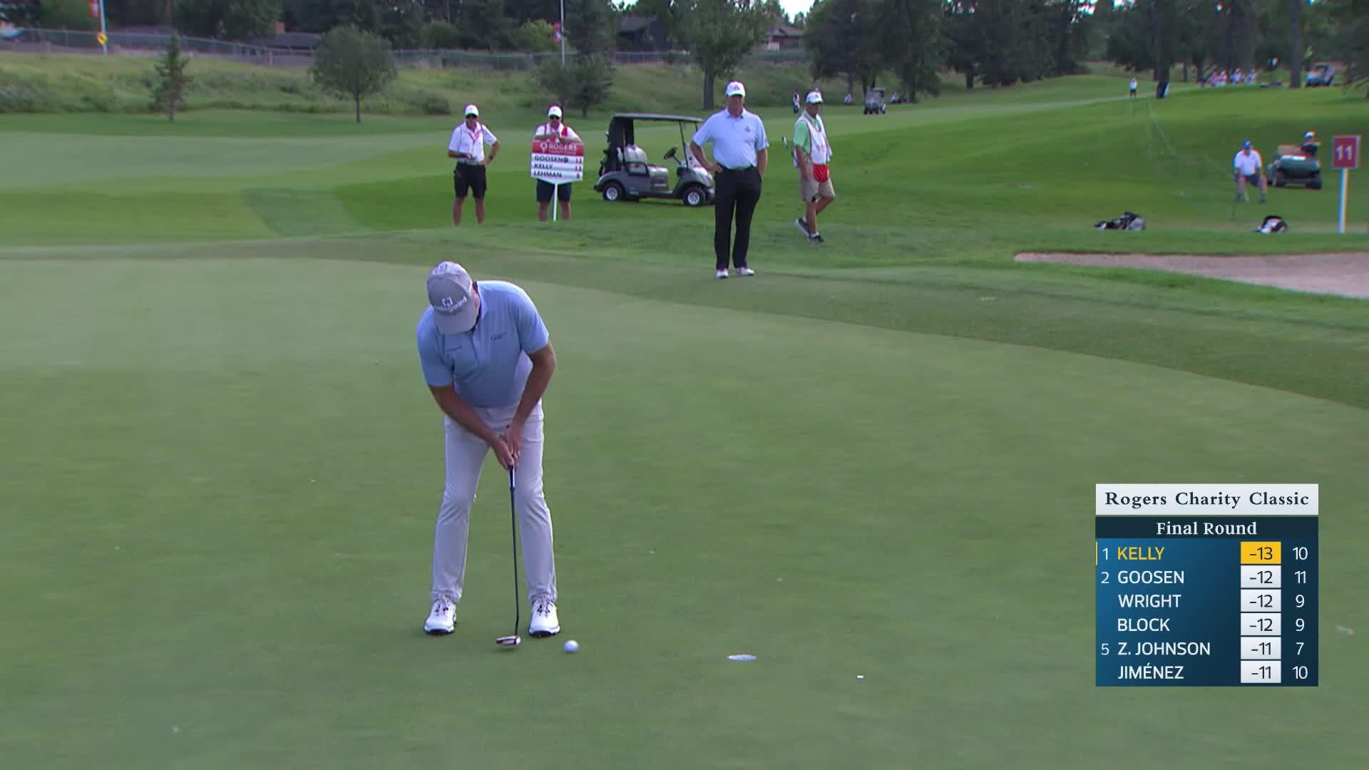 Jerry Kelly makes birdie on No. 11 at Rogers Charity Classic