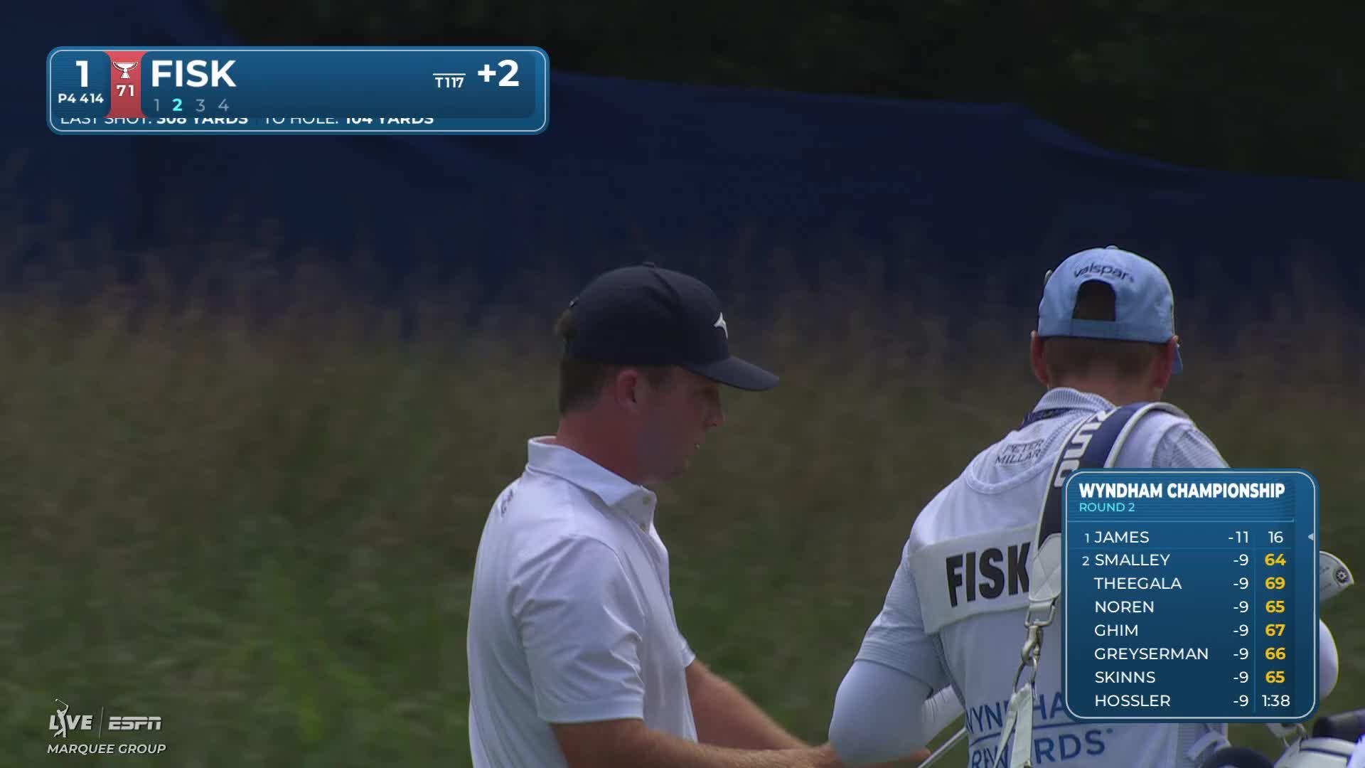 Steven Fisk's 106-yard approach sets up birdie on No. 1 at Wyndham