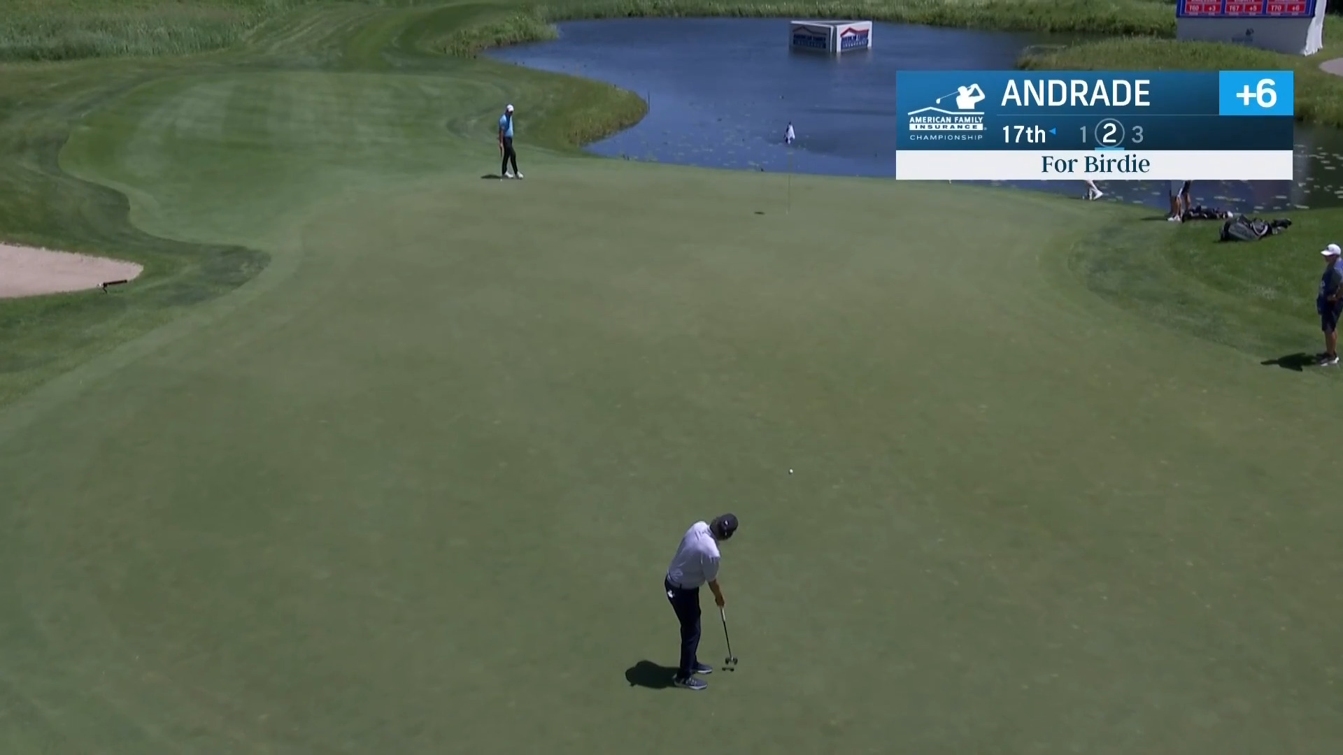 Billy Andrade bends in long birdie putt at American