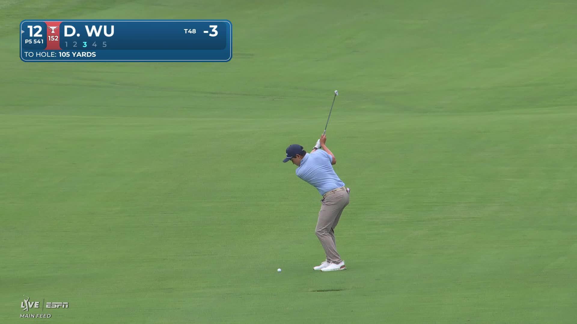 Dylan Wu's 109-yard approach sets up birdie on No. 12 at THE CJ CUP