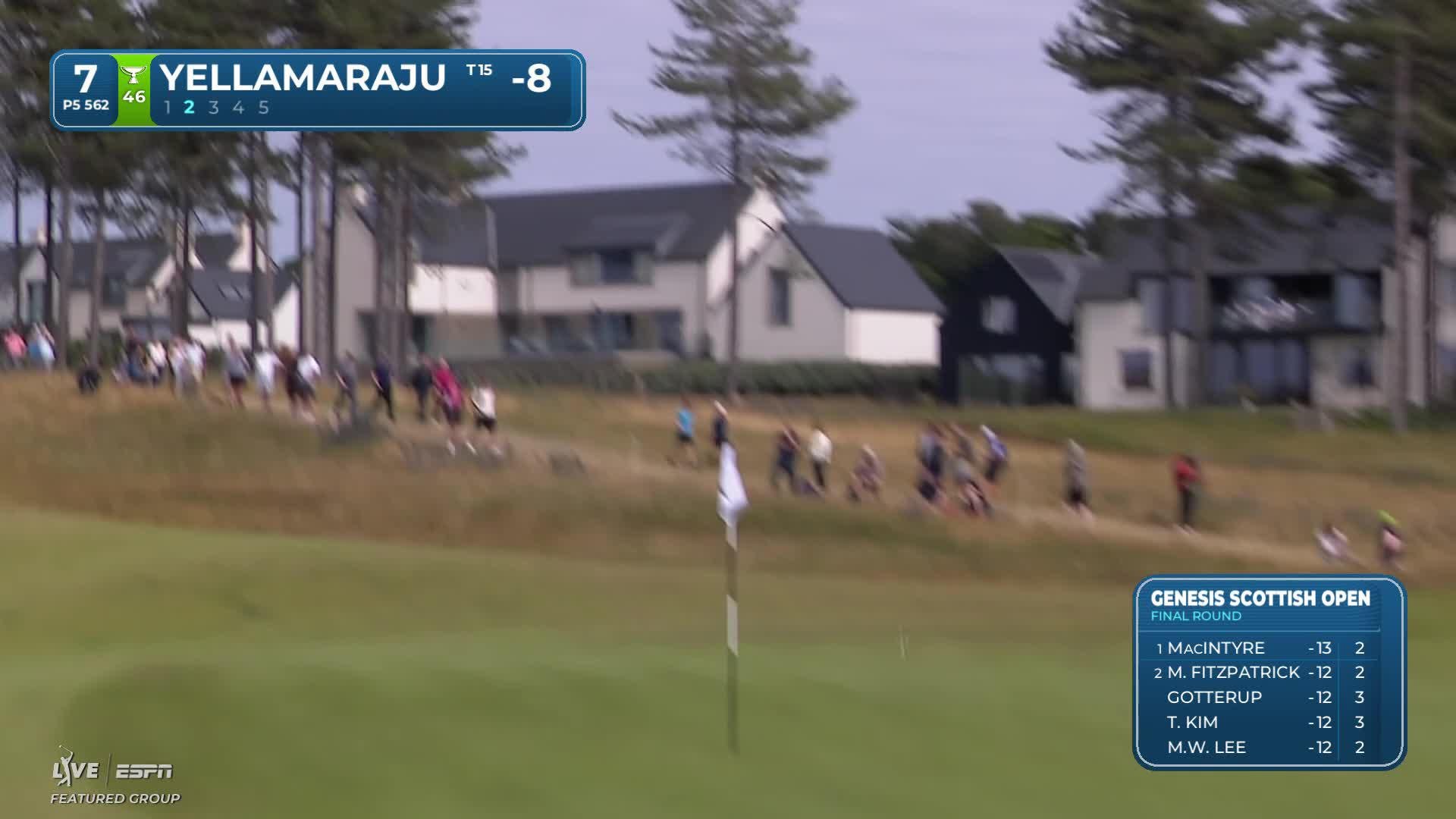 Sudarshan Yellamaraju reaches par-5 No. 7 in two, makes birdie at Genesis Scottish Open
