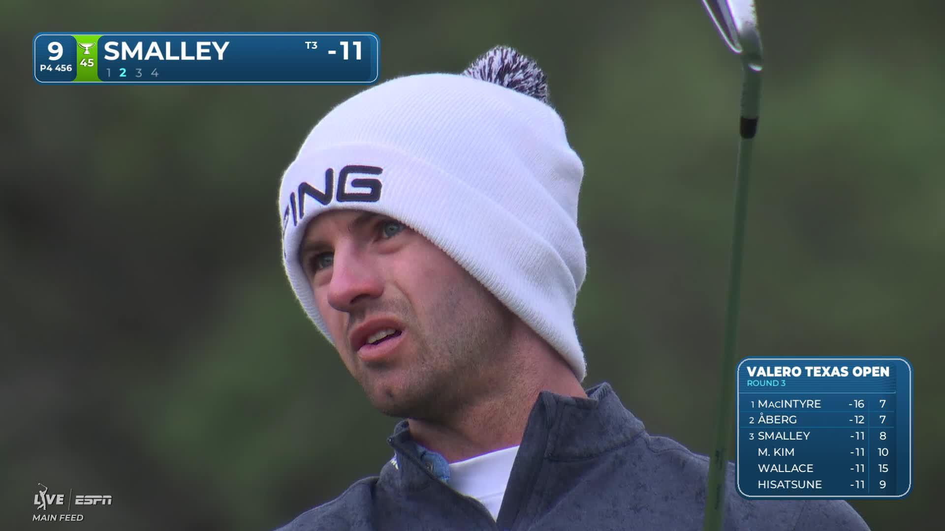 Alex Smalley hits 196-yard approach to 3 feet, sets up birdie on No. 9 at Valero