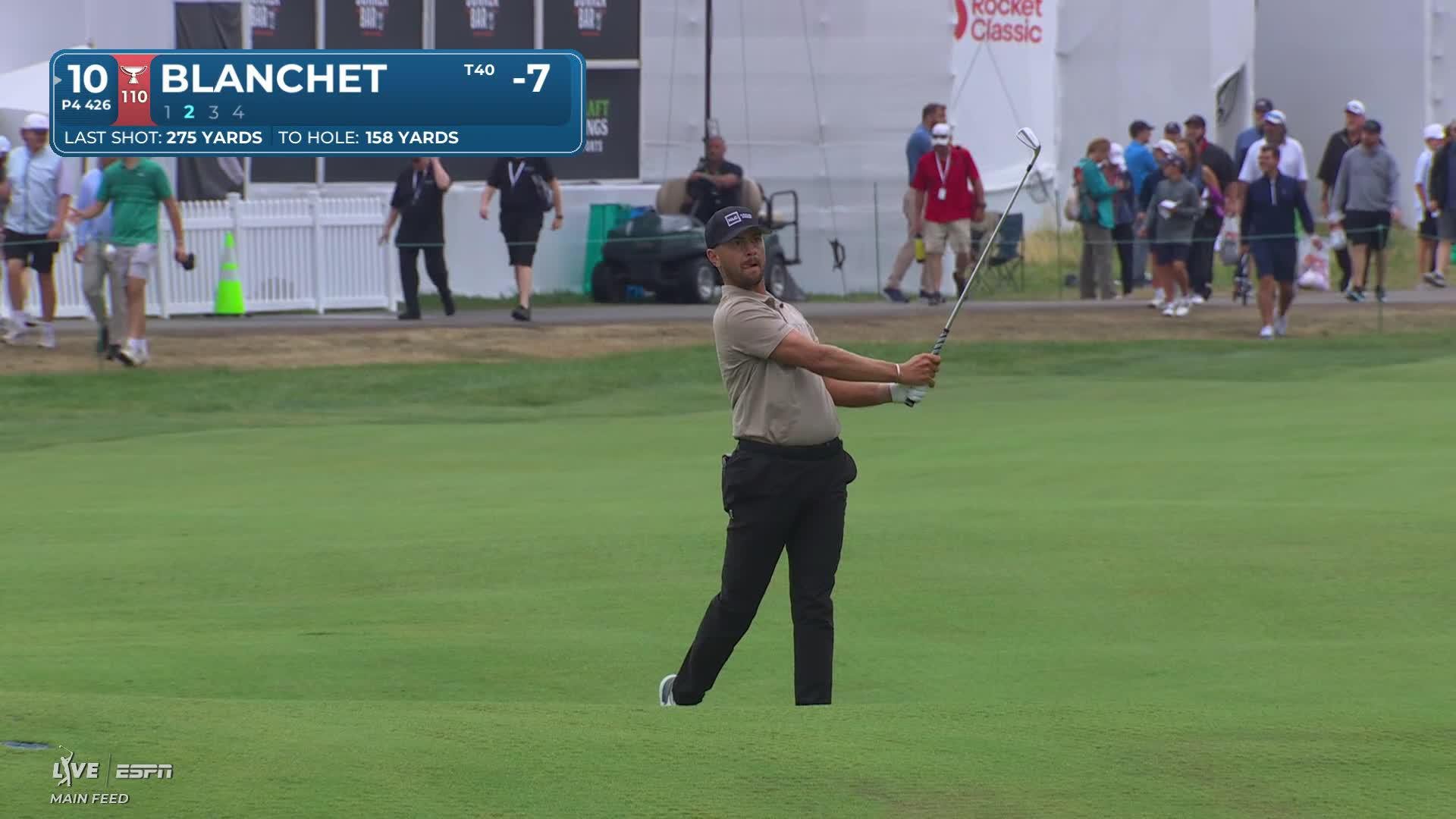 Chandler Blanchet's 159-yard approach sets up birdie on No. 10 at Rocket Classic