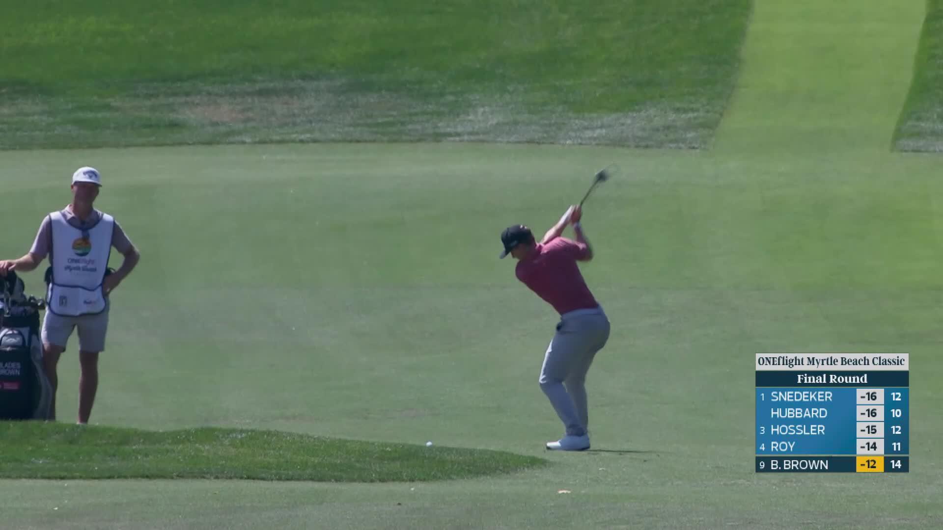 Blades Brown sinks 6-foot putt for birdie on No. 15 at ONEflight Myrtle