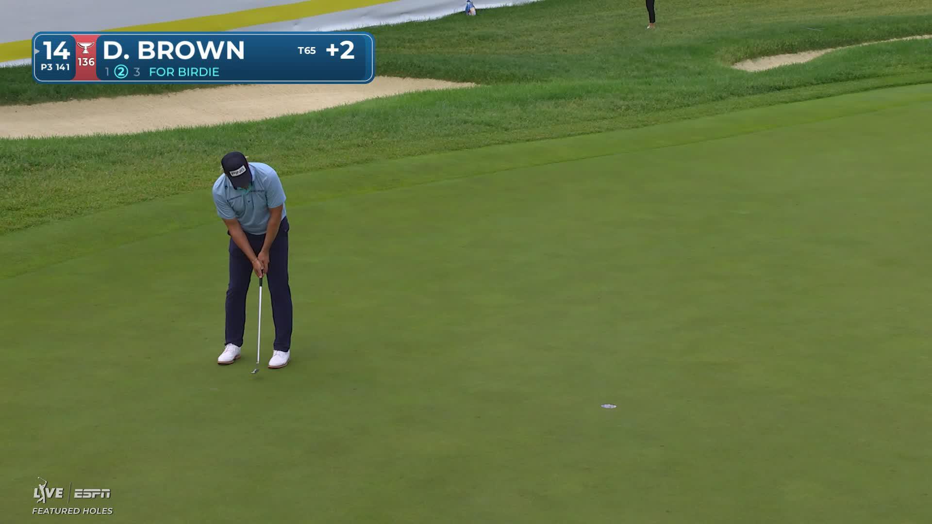 Daniel Brown sinks 12-foot birdie putt on No. 14 at RBC Canadian