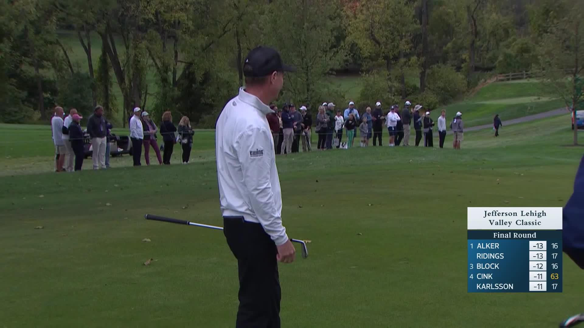Steven Alker makes birdie on No. 17 at Jefferson Lehigh Valley Classic