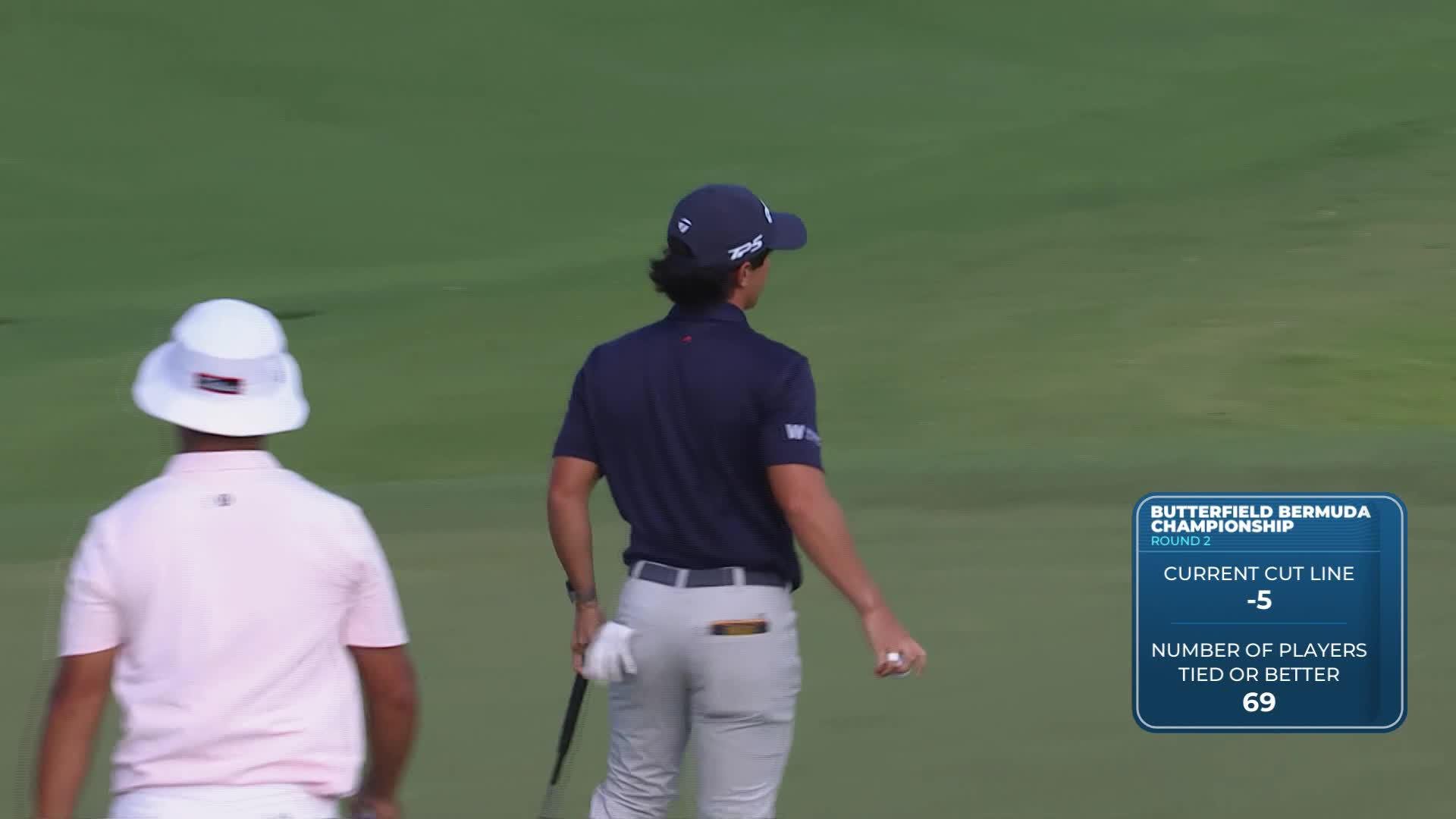 Davis Chatfield sinks 9-foot birdie putt on No. 12 at Butterfield Bermuda