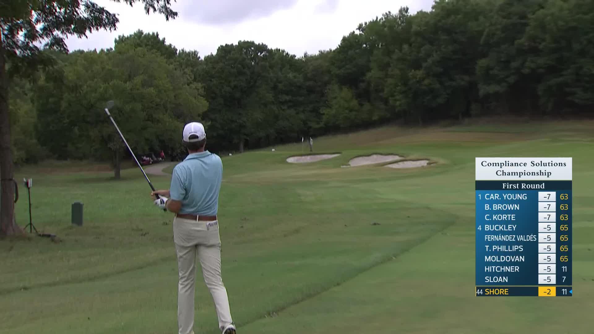 Davis Shore makes birdie on No. 3 at Compliance Solutions