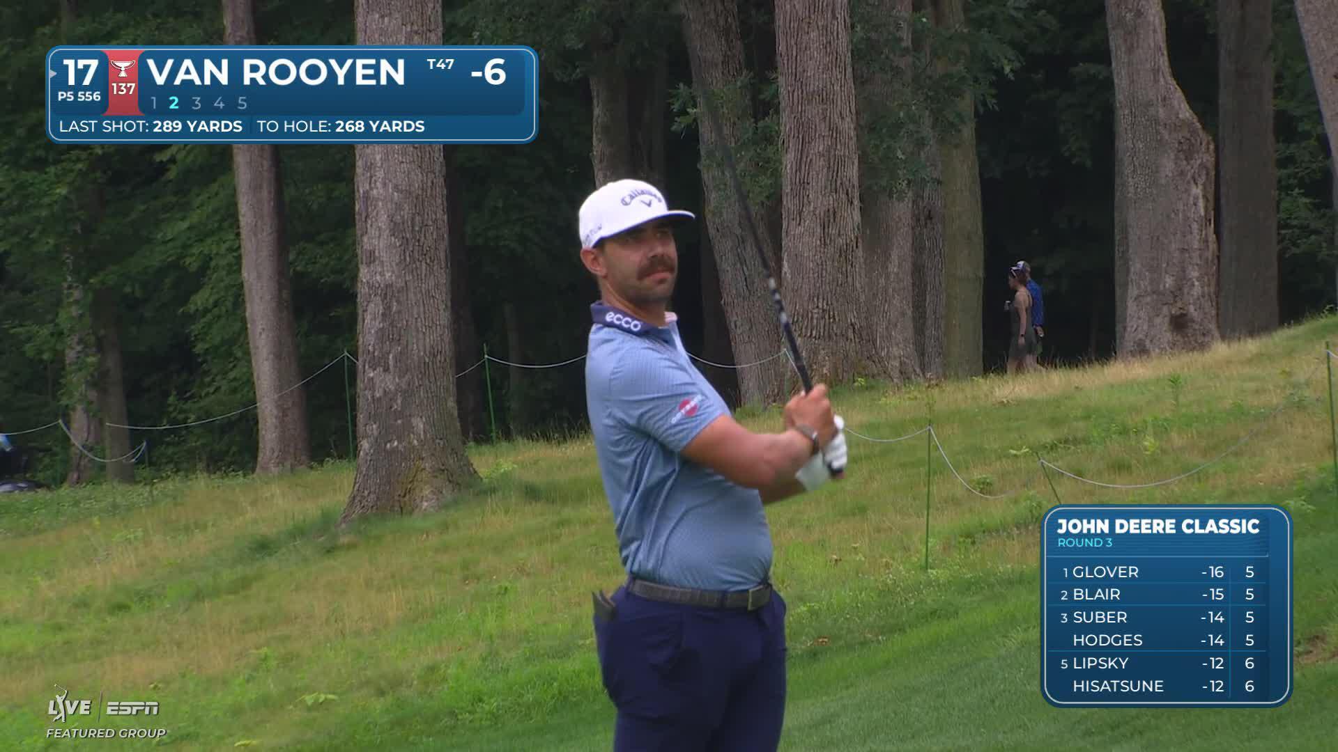 Erik van Rooyen sinks 6-foot putt for birdie on No. 17 at John Deere