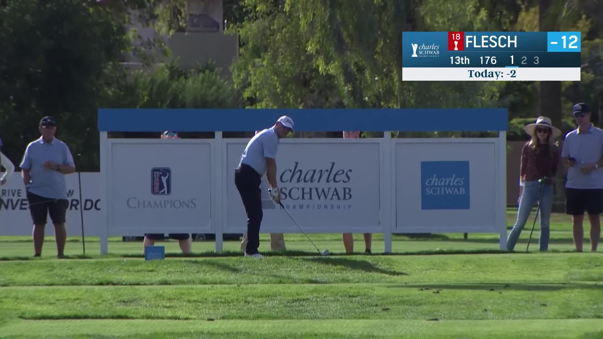 Steve Flesch makes birdie on No. 13 at Charles Schwab Cup Championship