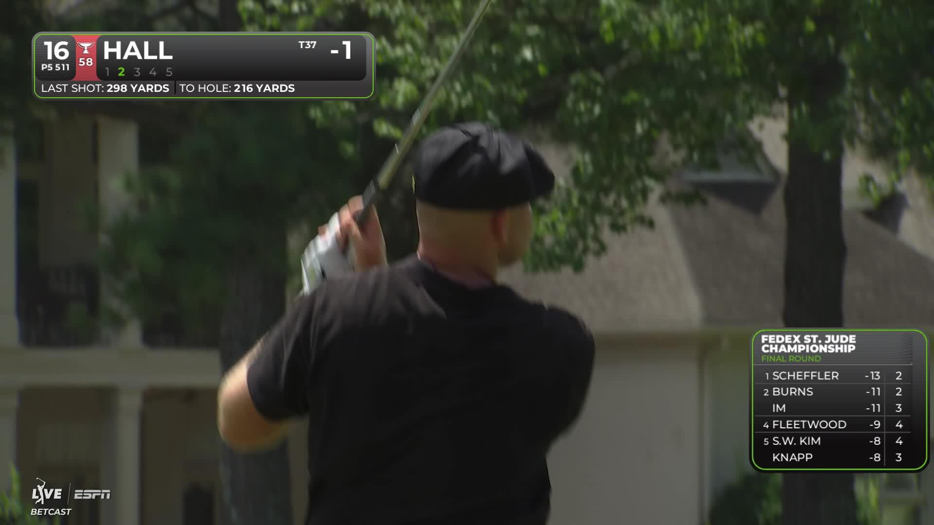 Harry Hall reaches par-5 No. 16 in two, makes birdie at FedEx St. Jude