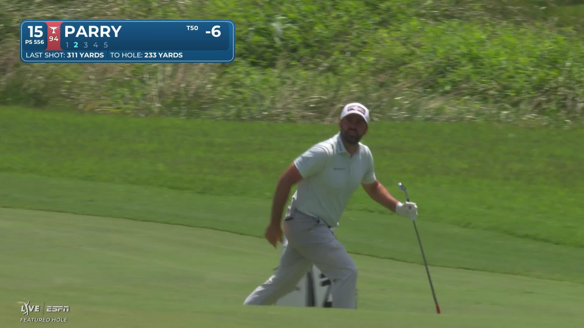 John Parry sinks 4-foot birdie putt on No. 15 at Wyndham
