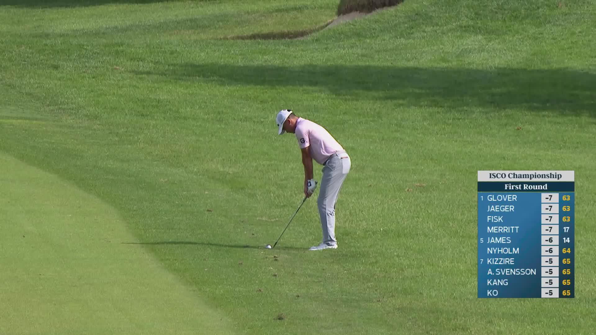 A.J. Ewart gets up-and-down from 118 yards for birdie on No. 16 at ISCO Championship