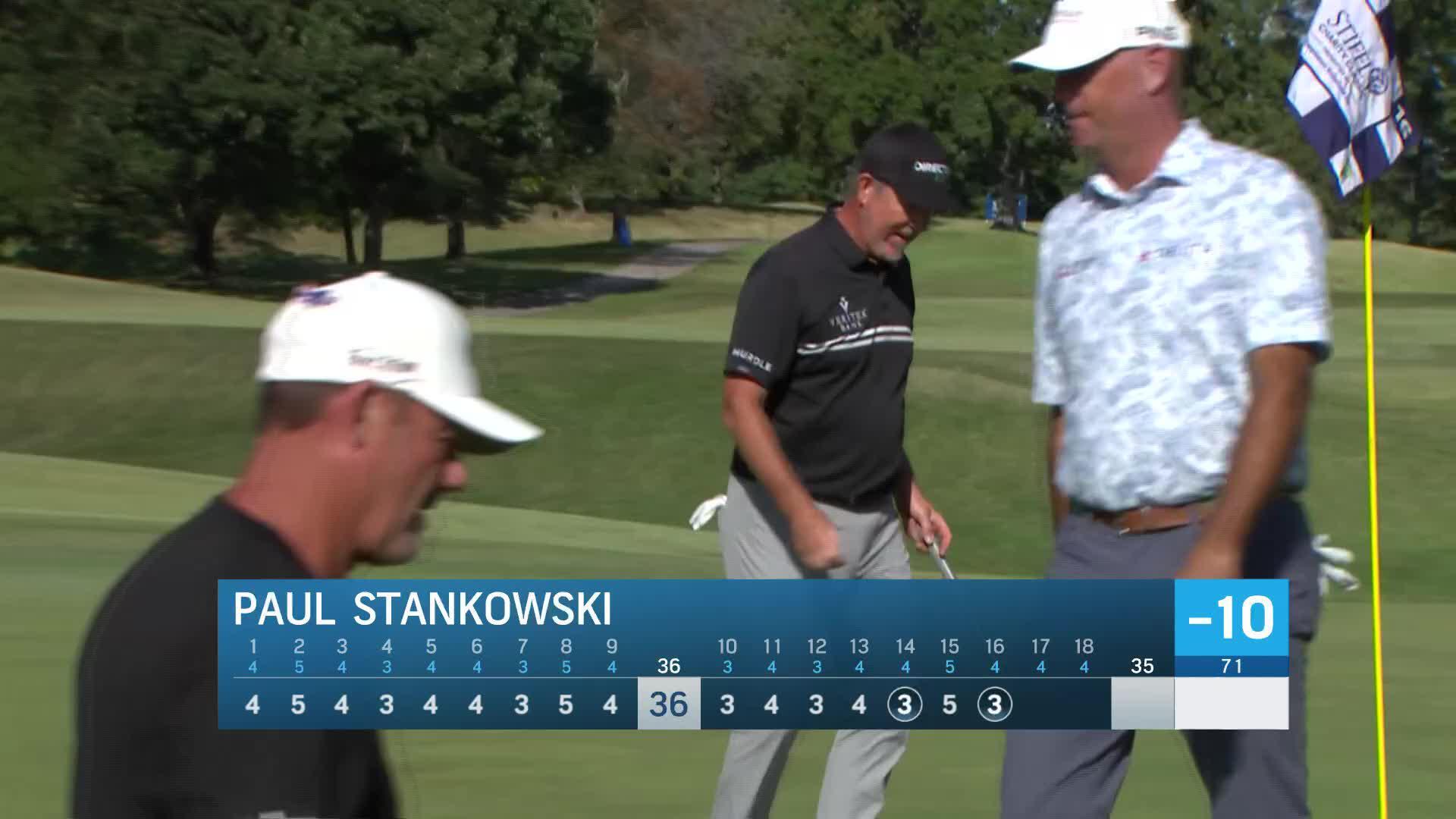 Paul Stankowski makes birdie putt on No. 16 at Stifel Charity Classic