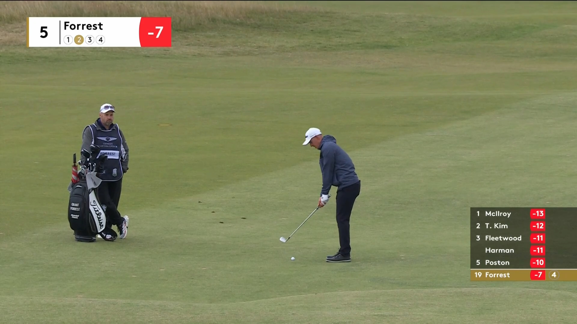 Grant Forrest pitches it close to set up birdie at Genesis Scottish Open