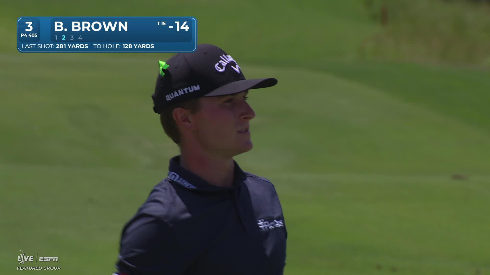 Blades Brown's 132-yard approach sets up birdie on No. 3 at THE CJ CUP