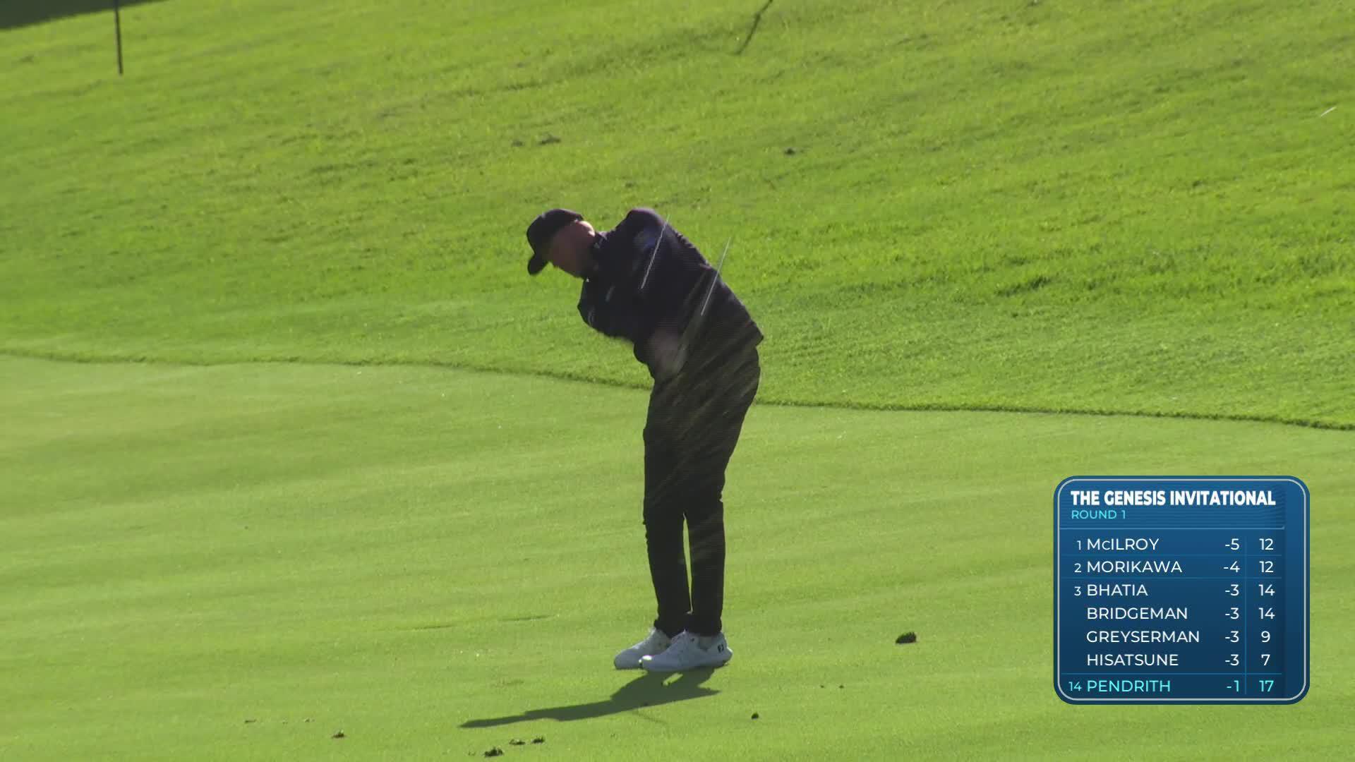 Taylor Pendrith makes birdie on No. 18 at The Genesis