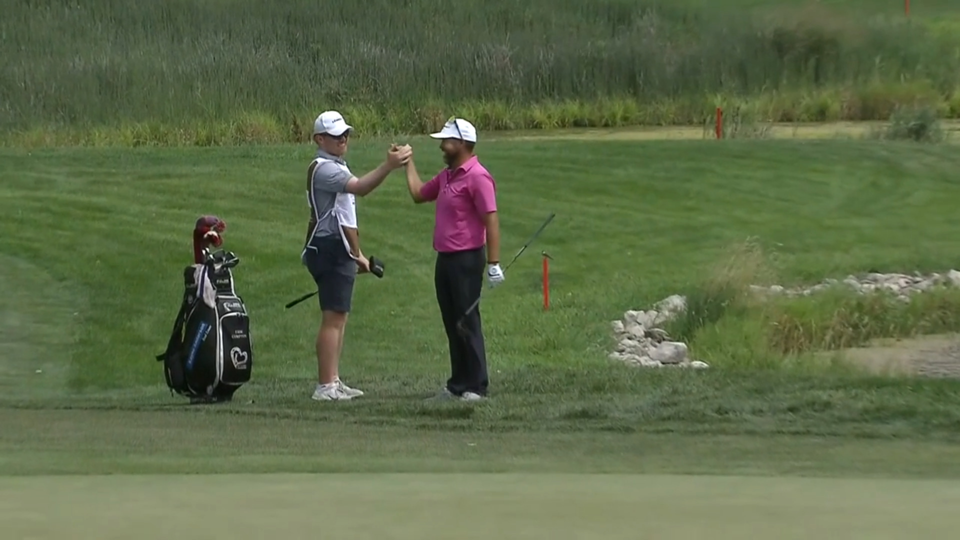 Erik Compton makes nice pitch shot for eagle at Pinnacle Bank Championship