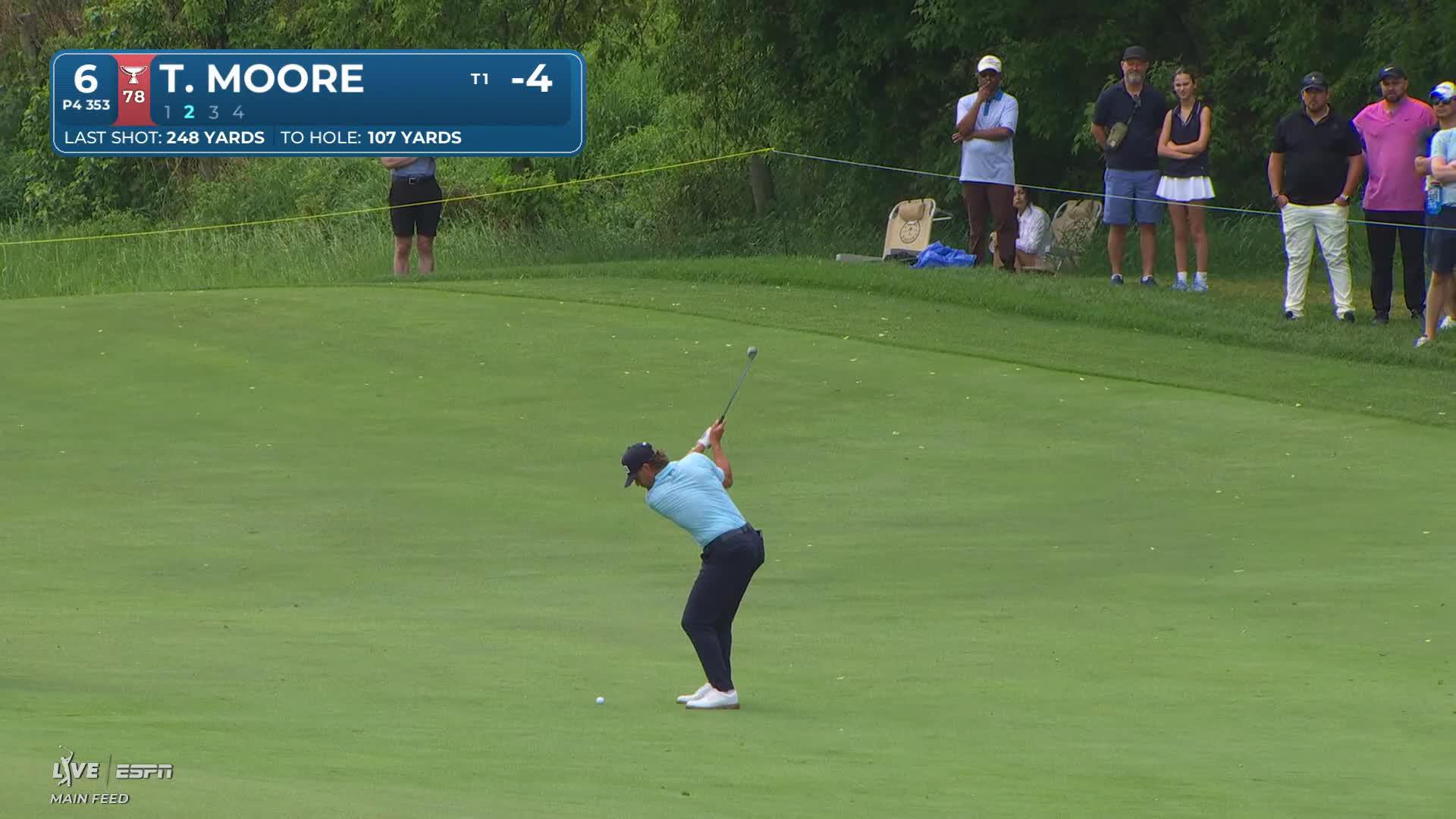 Taylor Moore's 109-yard approach sets up birdie on No. 6 at RBC Canadian