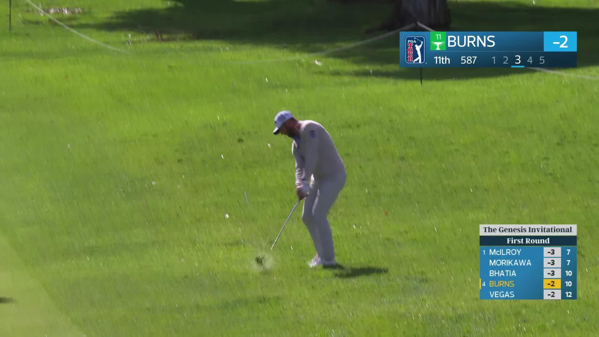 Sam Burns makes 5-foot birdie putt on No. 11 at The Genesis